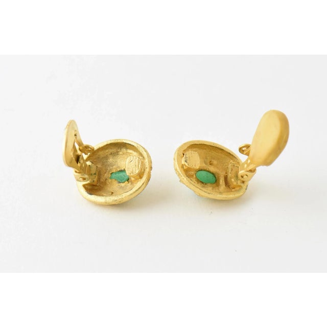 Faux Gemstone Gold-tone Earrings and Station Chain Link Necklace - 3 Pieces For Sale In Miami - Image 6 of 10