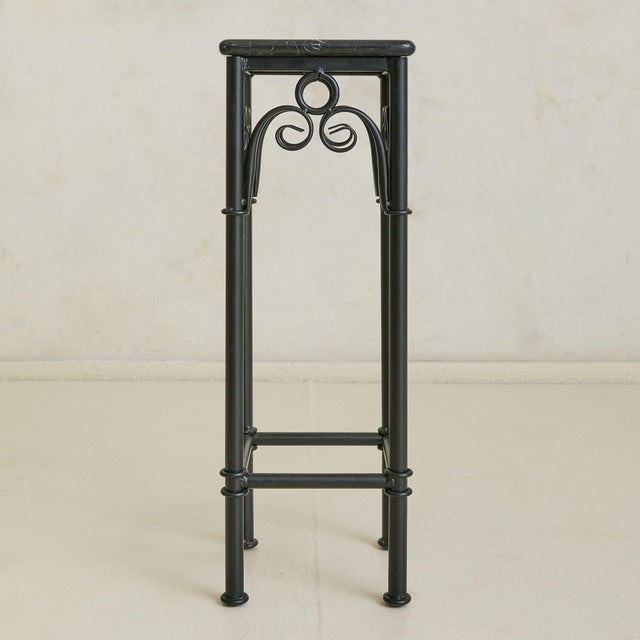 1950s French Black Marble + Metal Side Table, 1950s - 2 Available For Sale - Image 5 of 18