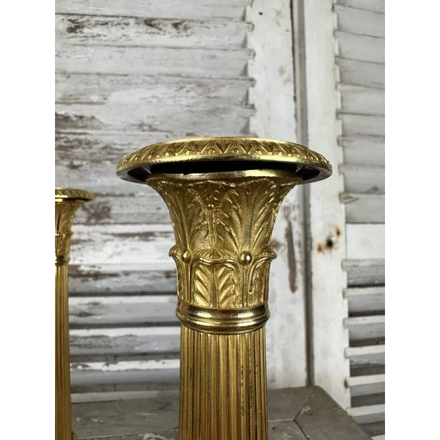 Candlesticks in Gilded Bronze, Set of 2 For Sale - Image 5 of 8