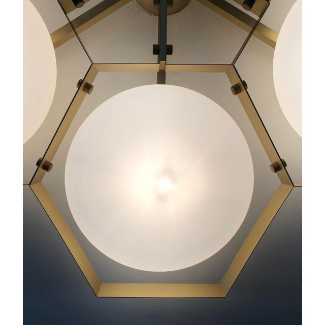 21st Century Hive Satin Brass Matte White Murano Flush Mount by Fabio LTD For Sale - Image 9 of 9