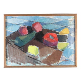 Gustaf Höglund, Still Life with Fruits, 1960s, Oil on Canvas, Framed For Sale
