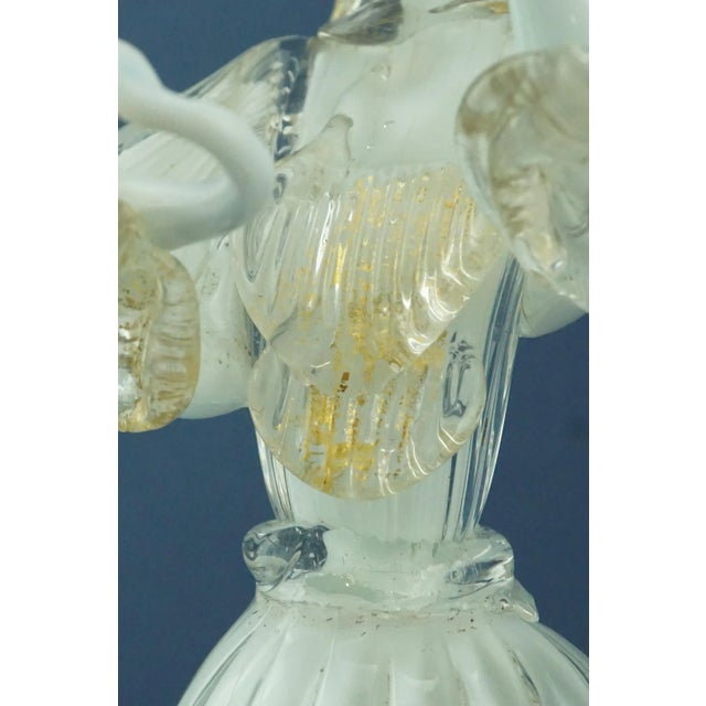 20th Century Murano Opaline Glass Sculpture of a Lady with Red and Gold Glass Paste attributed to Archimede Seguso, Italy For Sale - Image 16 of 18