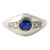 Art Deco Sapphire and Diamond Platinum Ring size 7.25 For Sale