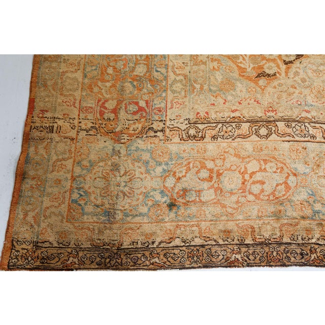 Terra Cotta Oversized Antique Persian Tabriz Rug For Sale - Image 8 of 8