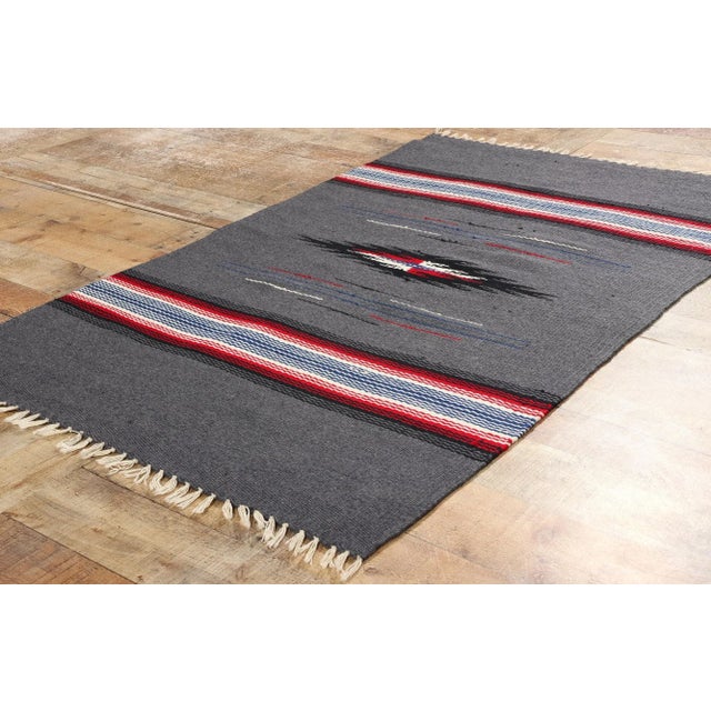 Gray Vintage New Mexico Chimayo Rug - 03'01 X 05'00 For Sale - Image 8 of 10