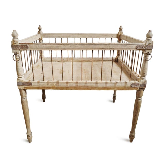 Indian Antique India Bleached Teak & Iron Display Table For Sale - Image 3 of 5