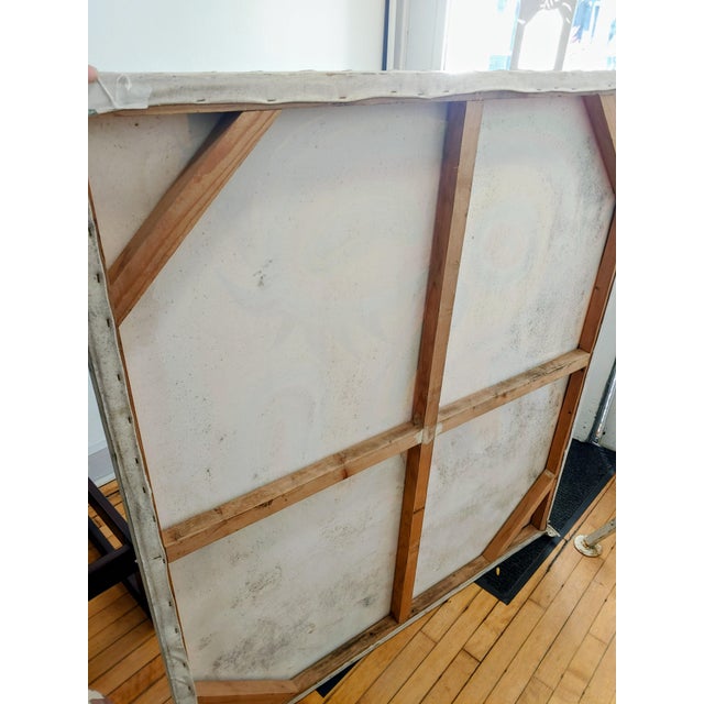 1998 Graffiti Abstract on Canvas Oversize Painting, Unframed For Sale - Image 9 of 10