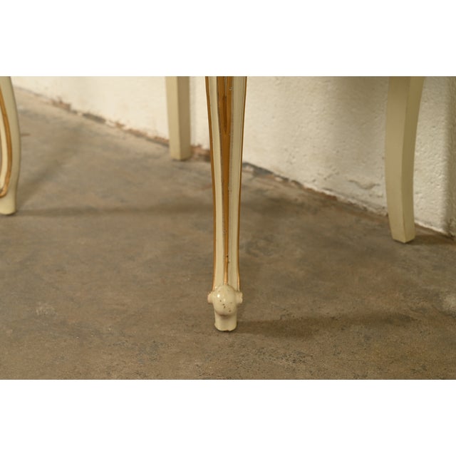 Drexel French Provincial Louis XV Cream Lacquered and Gold Gilt Nightstand, Circa 1950s For Sale - Image 11 of 15