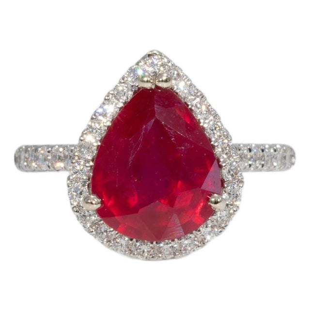 4.3ct Madagascar Ruby Ring With Earth-Mined Diamond Accents: Solid 14k Gold, Size 6.75 For Sale