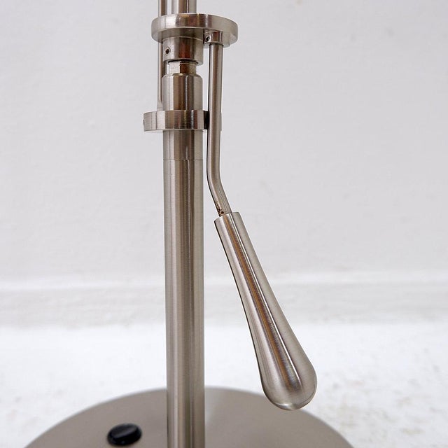 Brushed Steel Table Lamps with Adjustable Rake, Set of 2 For Sale - Image 5 of 16