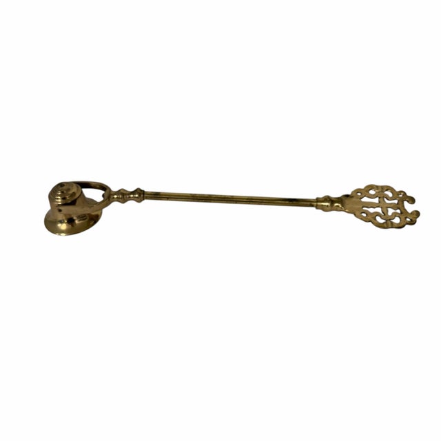 French Country Vintage Brass Candle Snuffer For Sale - Image 3 of 8