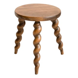 Mid 19th Century Stool With Twisted Legs For Sale