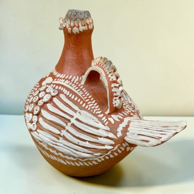 Mexican Hand Crafted Folk Art Ceramic Ewer For Sale - Image 4 of 7