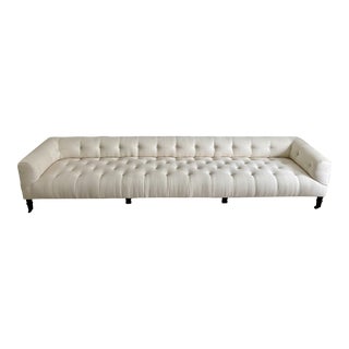 Cisco Home White Upholstered Bench With Tufted Back For Sale