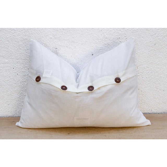 Ivory Ivory Veil Lumbar Applique Pillow Cover For Sale - Image 8 of 9