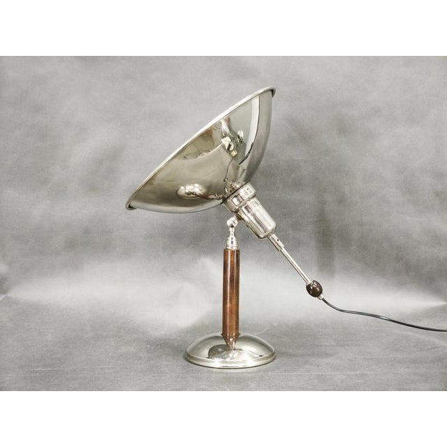 Vintage Bauhaus Chrome Table Lamp with Beech Handle, 1930s For Sale - Image 6 of 15