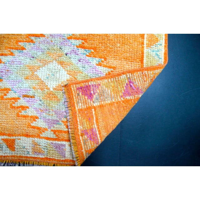 Orange 1960s Vintage Traditional Turkish Herki Orange Runner For Sale - Image 8 of 11