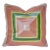 Late 20th Century Vintage Peach/Green Silk Geometric Pillows, Pr For Sale - Image 5 of 9
