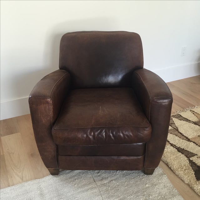Restoration Hardware French Leather Club Chair Chairish