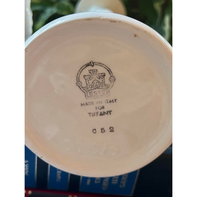 White 1970’s-1980’s Este for Tiffany and Co. Italian Porcelain Nautical Candlestick Holders- A Pair For Sale - Image 8 of 10