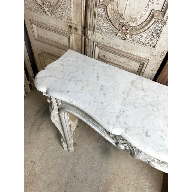 French White Marble Fireplace, 1880 For Sale - Image 11 of 17