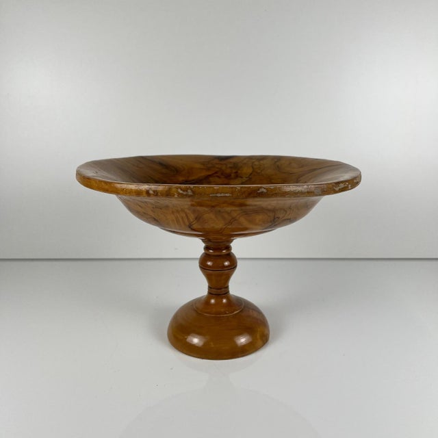 Fruit Bowl on a Single-Piece Base in Olive Wood, 1950s For Sale - Image 3 of 10