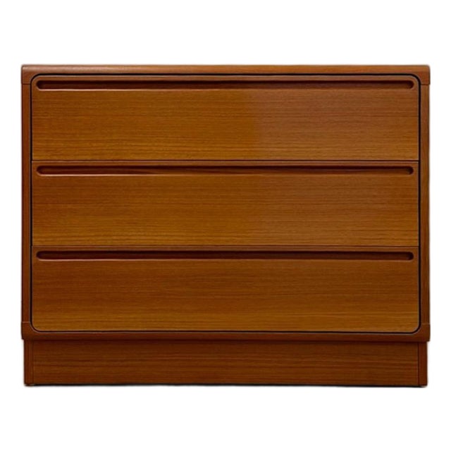 Teak Mid-Century Danish Dresser Torring Mobelfabrik Three Drawer Soft Close For Sale