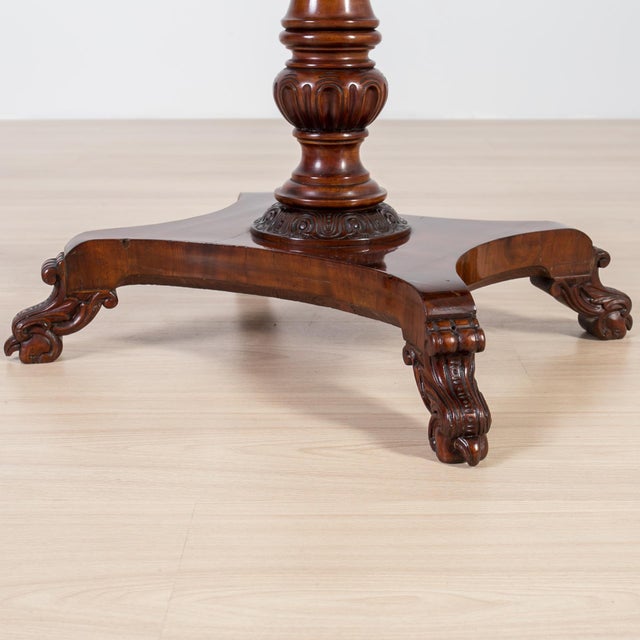 Brown Antique English Mahogany Worktable, 1800s For Sale - Image 8 of 14