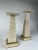Transitional Mid 20th Century Pair of Tessellated Stone & Brass Candlesticks by Maitland Smith For Sale - Image 3 of 7
