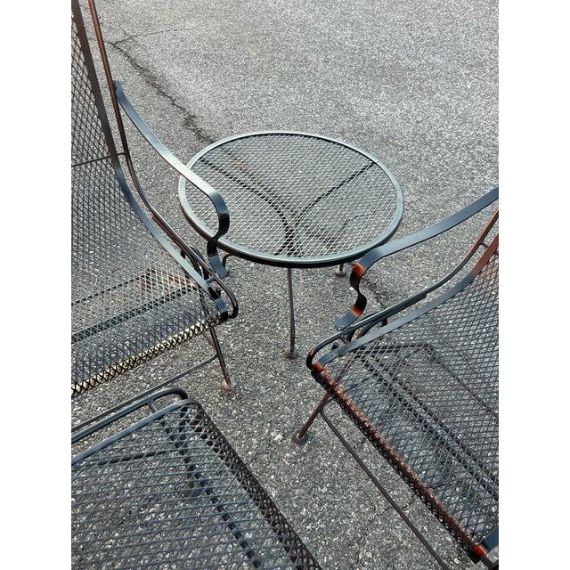 1970s Vintage Woodard Conversation Set 4 Rockers, Ottoman, 3 Side Tables,Attributed For Sale - Image 5 of 8