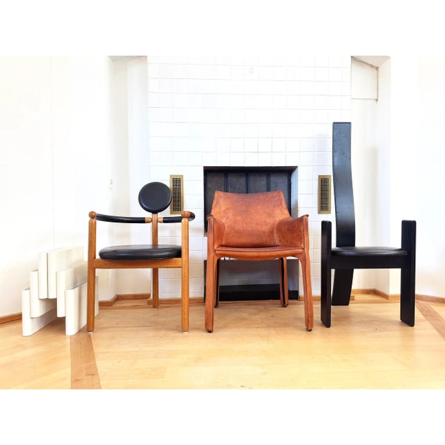 Brown 1970s Original Cognac Natural Brown Leather Cassina Cab 413 Armchair Mario Bellini (4 Available) For Sale - Image 8 of 10