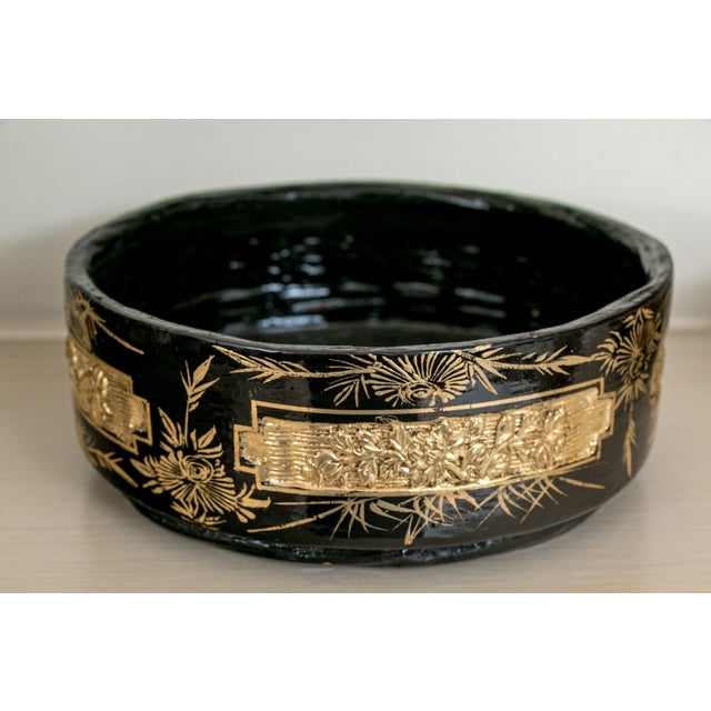 Antique Chinese Black Lacquered Three-Tiered Wedding Basket For Sale - Image 4 of 11