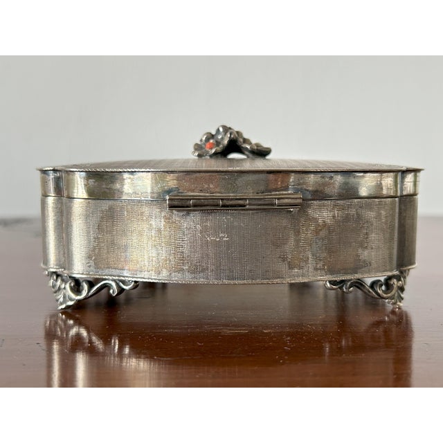 Art Nouveau 800 Silver Jewel Box with Vermeil Interior, Germany, 1890s For Sale - Image 14 of 17