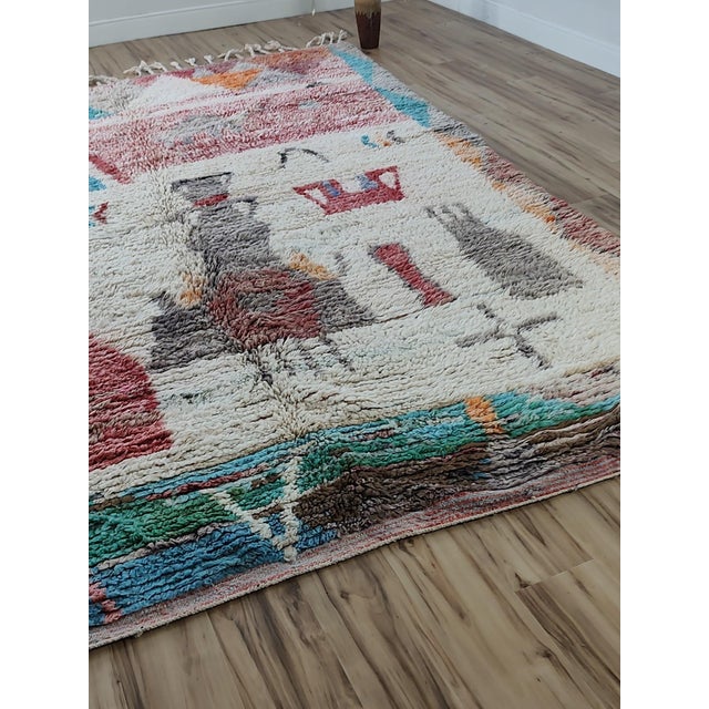 Boujaad Tribal Burgundy Wool Moroccan Area Rug For Sale - Image 4 of 13