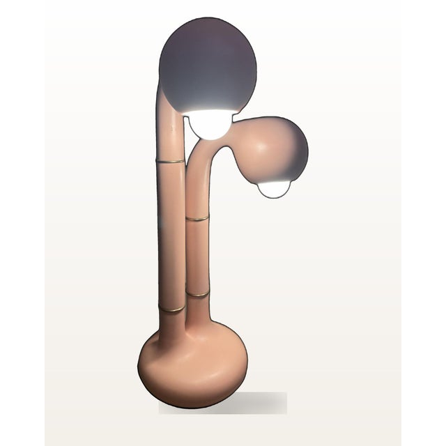 Contemporary Entler Studio Pink Ceramic 2-Globe Table Lamp For Sale - Image 3 of 4