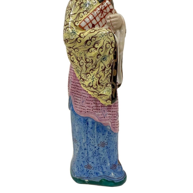 Early 20th Century Antique Chinese Famille Rose Porcelain Figurine - Court Lady For Sale In Los Angeles - Image 6 of 12