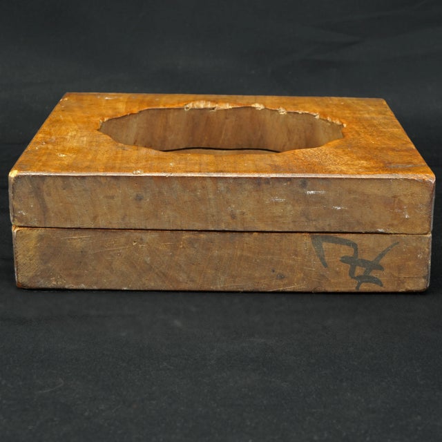 Mid 20th Century Vintage Japanese Kashigata Bean Paste Mold Lotus Seed Pod Motif For Sale - Image 5 of 10