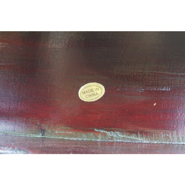 2 Chinese Chinoiserie Round Ming Style Tiered Display Stands Racks Shelf 19" For Sale - Image 11 of 13