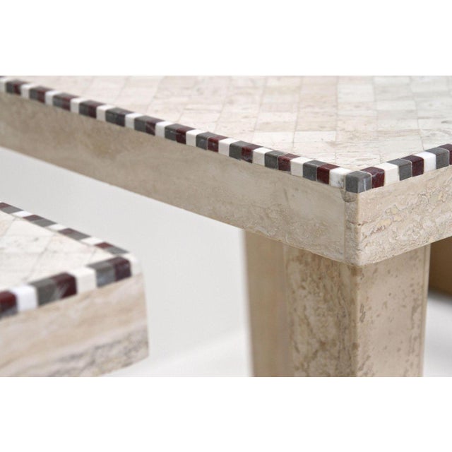 20th Century Italian Travertine Stone Side Tables, Italy, 1980s, Set of 2 For Sale - Image 10 of 18