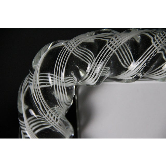 Large White Filigree Murano Glass Photo Frame from Venini, 1950s For Sale - Image 13 of 14
