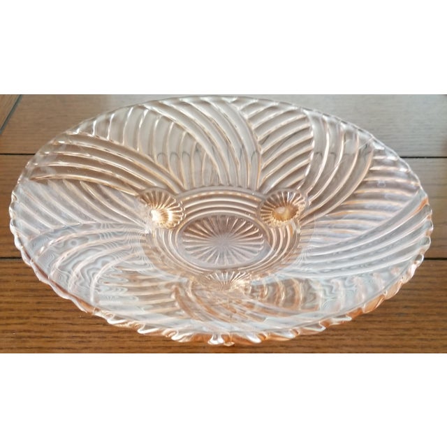 Pink Depression Glass Footed Bowl Chairish