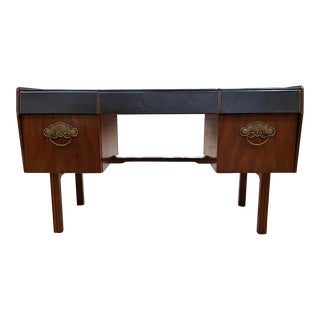 Mid 20th Century Bert England for John Widdicomb Leather-Topped Five-Drawer Desk For Sale