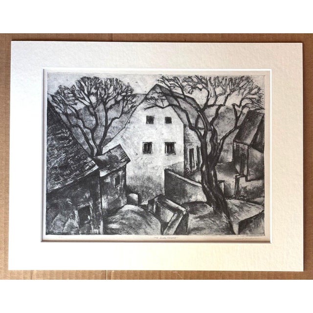 American Vtg 1939 Print in 11x14 Mat, Ready to Frame: Albert Heckman, "The Side Street" For Sale - Image 3 of 3