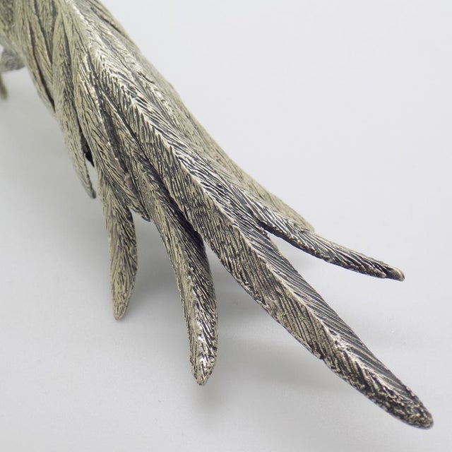 Vintage Italian Handmade Genuine Silver Pheasant Figurine by Raspini Gioielli, 1960s For Sale - Image 9 of 16