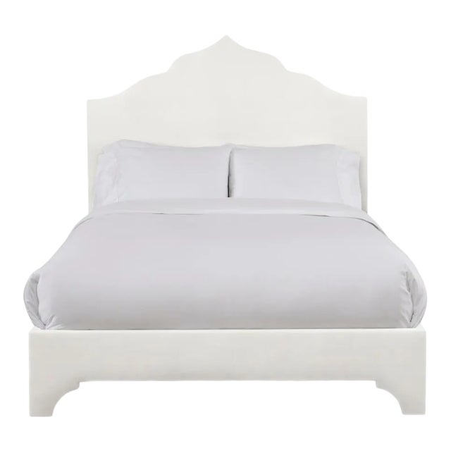 Clementine Full/Double Bedframe, Ivory Velvet For Sale