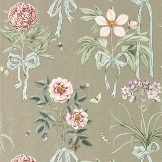 Sanderson Cupid`s Beau Wallpaper in Florin/Madder - a Sample For Sale