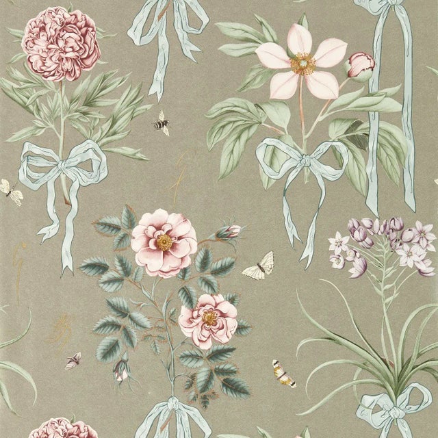 Sanderson Cupid`s Beau Wallpaper in Florin/Madder - a Sample For Sale