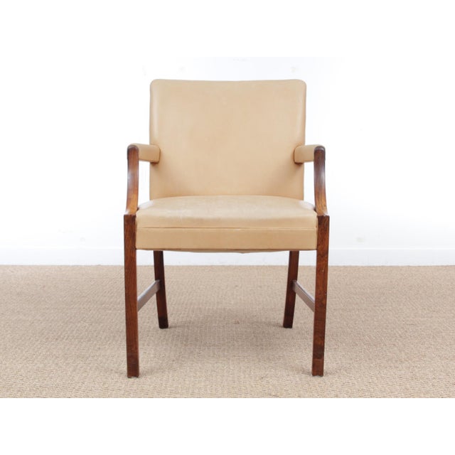 Scandinavian teak armchair by Ole Wansher. Designed in the 1940s. Made by cabinetmaker A.J. Iversen. Model manufactured in...