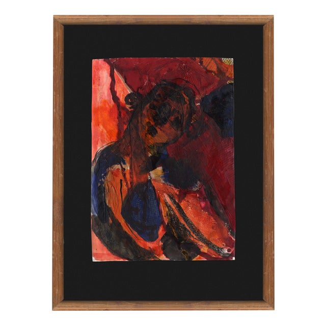 Nan Frankel, Portrait, 1998, Acrylic on Collage on Paper For Sale