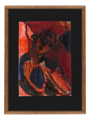 Nan Frankel, Portrait, 1998, Acrylic on Collage on Paper
